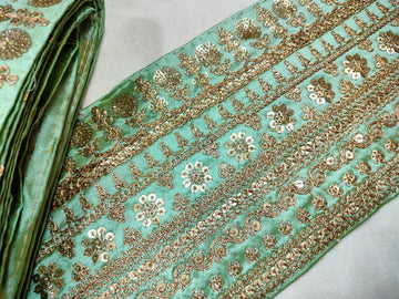 Mint Green Embellished Fancy Trim