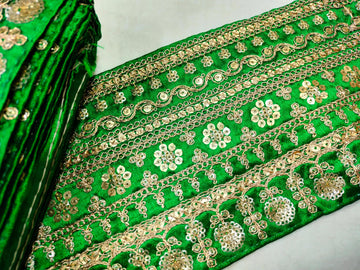 Green Embellished Fancy Trim