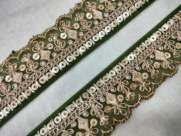 Green Fancy Zari Trim