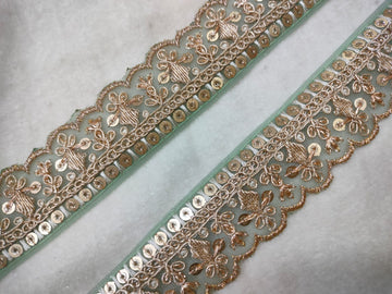 Light Green Fancy Zari Trim