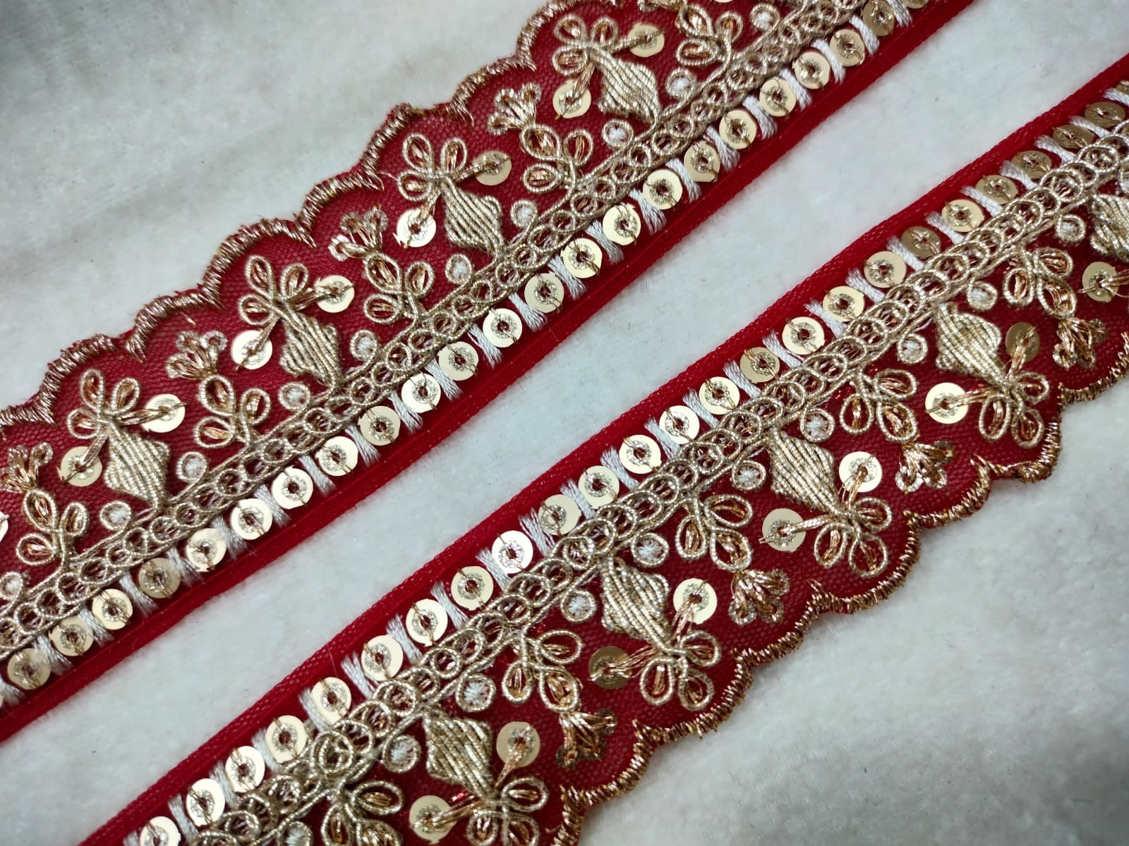 Red Fancy Zari Trim