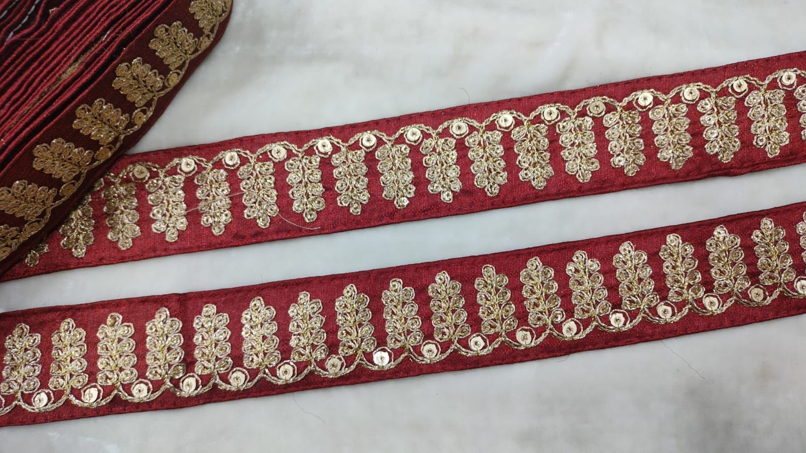 Maroon Embellished Fancy Trim