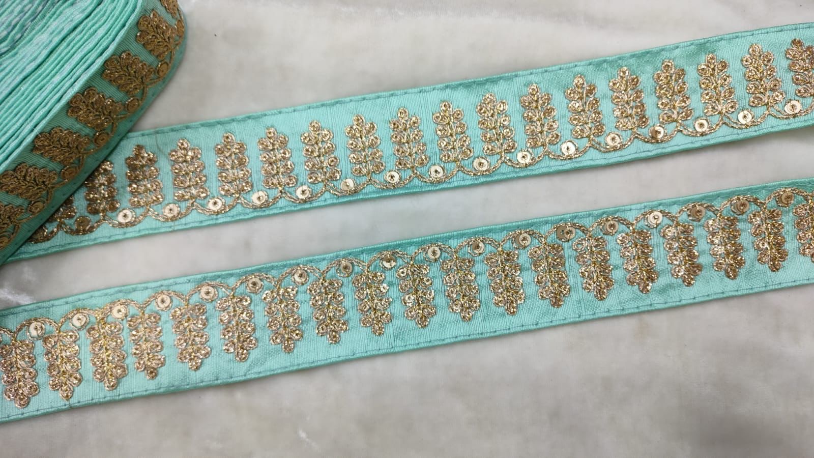 Turquoise Embellished Fancy Trim