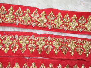 Red Fancy Zari Trim