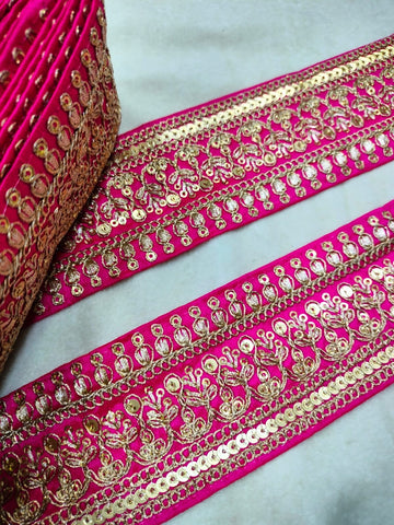 Pink Zari Embellished Trim