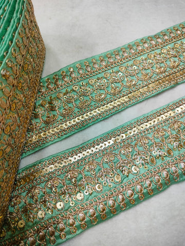 Light Green Fancy Zari Embellished Trim