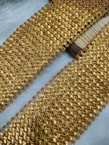 Dark Gold Fancy Embroidery Trim