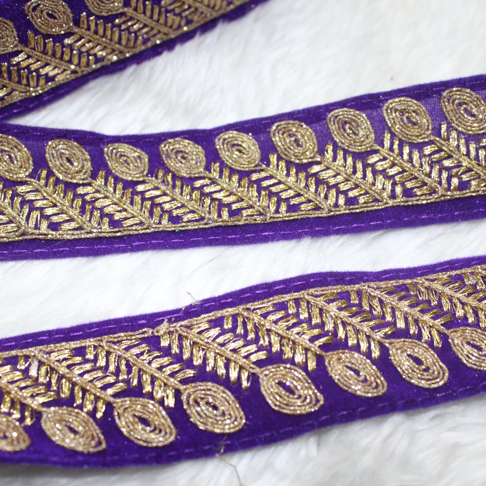 Voilet Embellished Fancy Trim