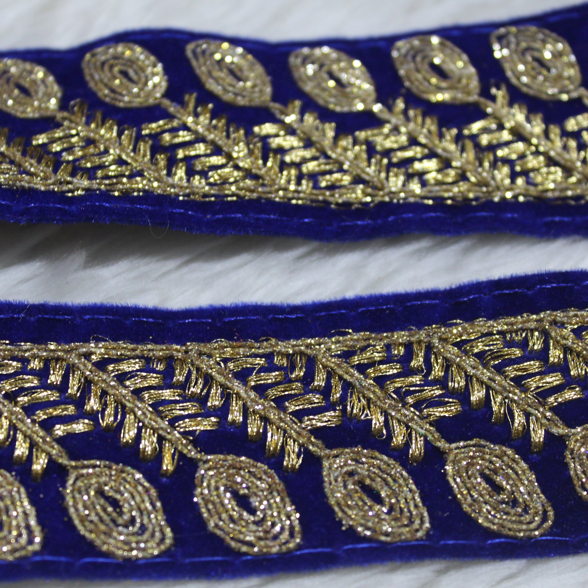 Blue Embellished Fancy Trim