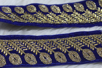 Blue Embellished Fancy Trim