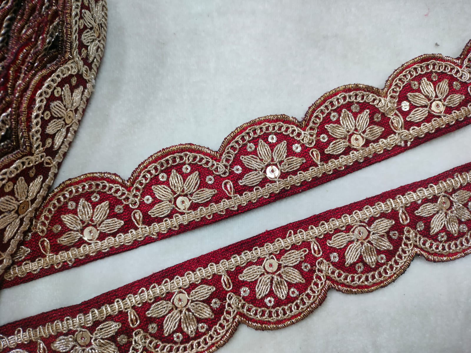 Maroon Fancy Embroidery Trim