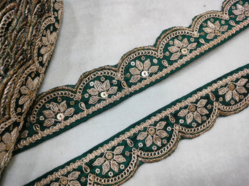 Dark Green Fancy Scalloped Trim