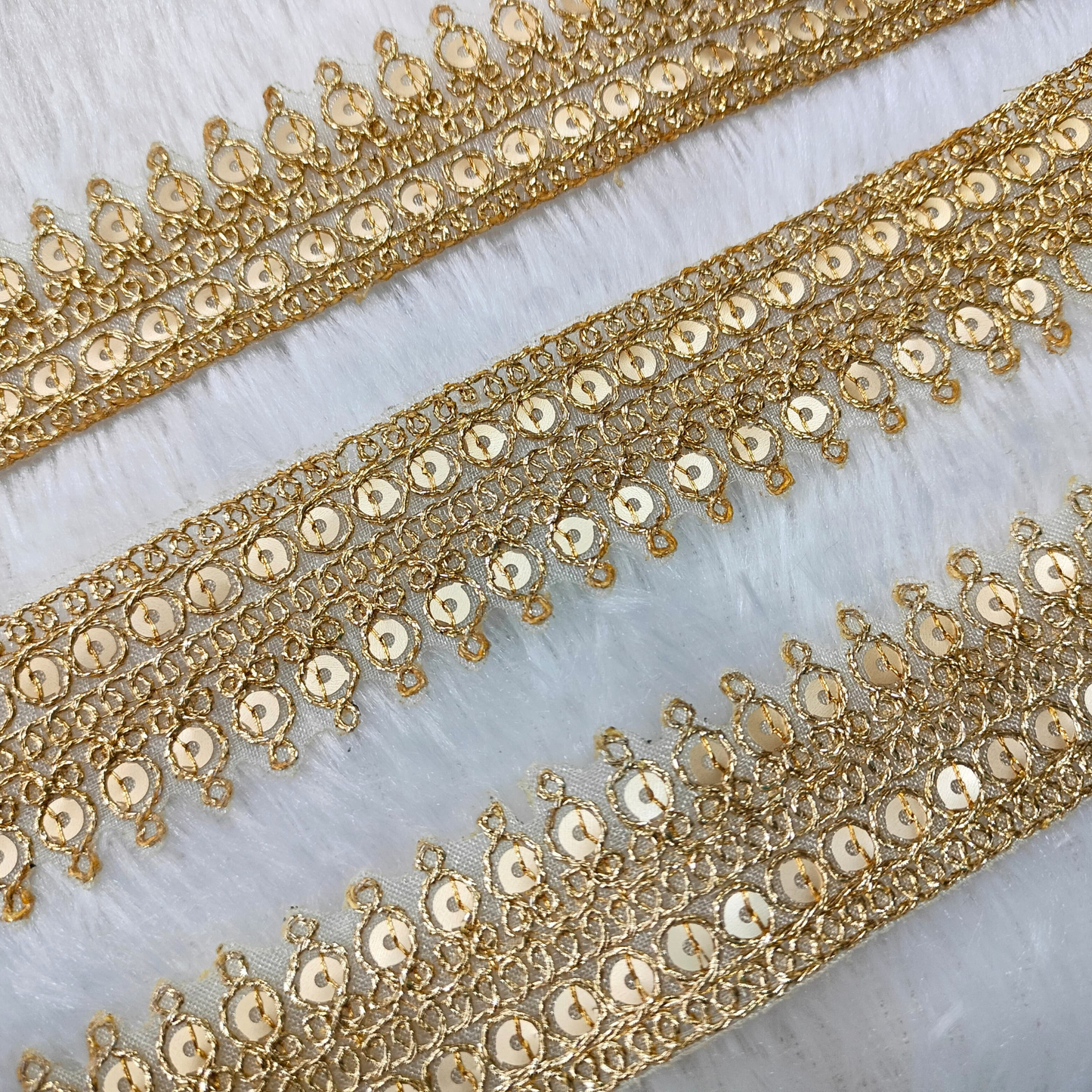 Golden Sequin Zari Elegant Trim