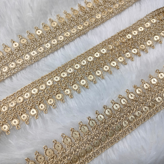 Gold Sequin Zari Elegant Trim