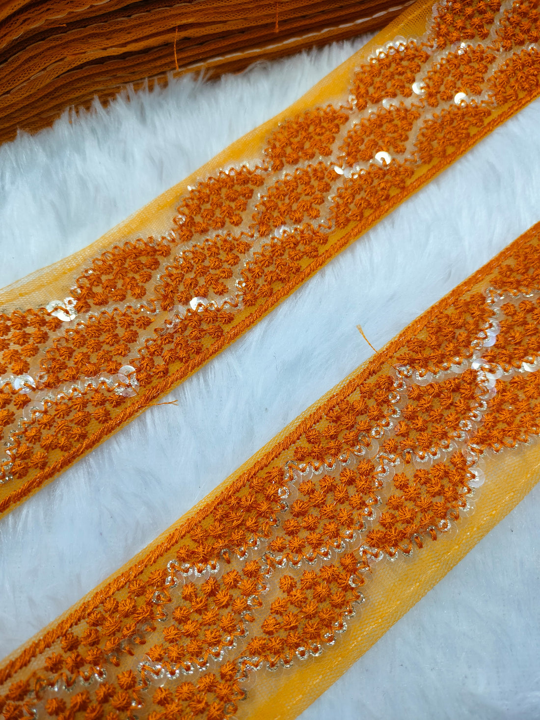 Orange Fancy Threadwork Trim