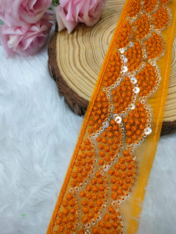 Orange Fancy Threadwork Trim