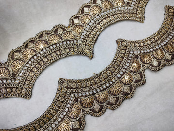 Brown Scalloped Embroidery Lace