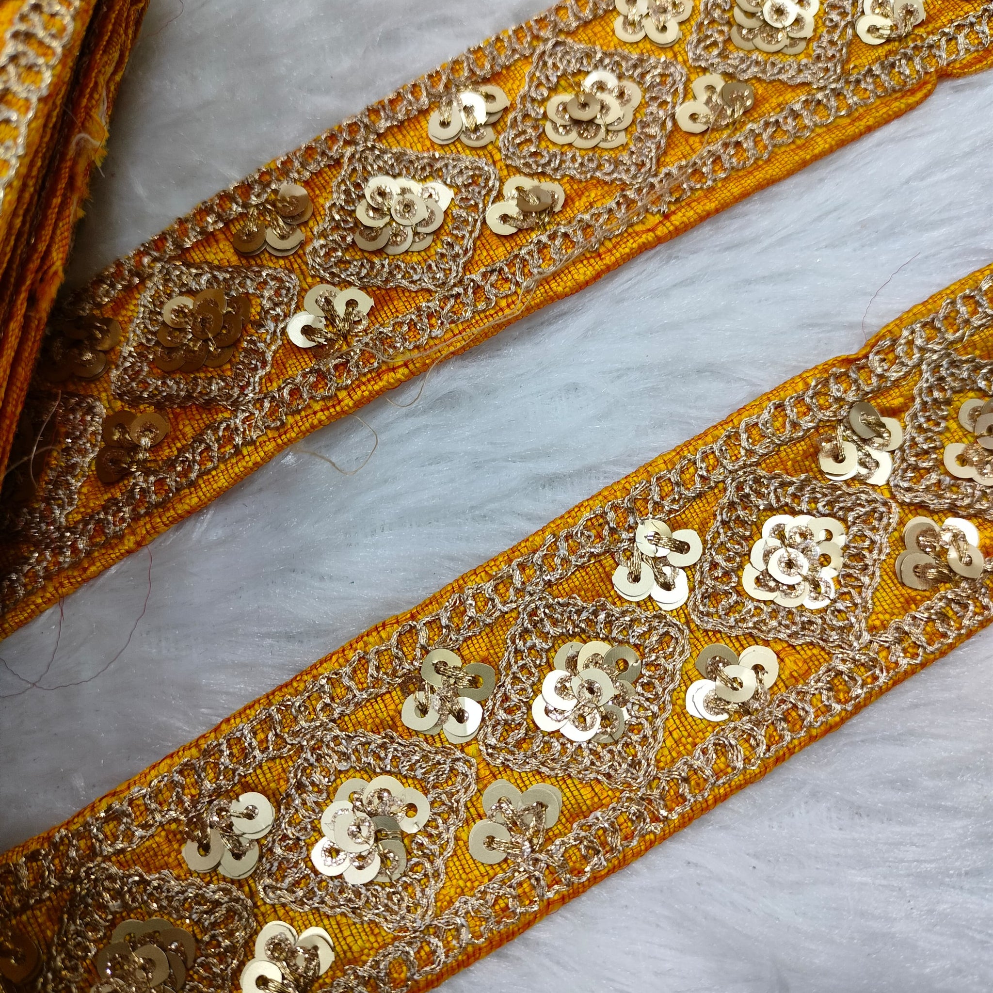 Yellow Fancy Zari Embellished Trim