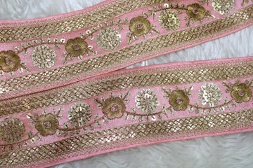 Light Pink Fancy Sequence Zari Trim