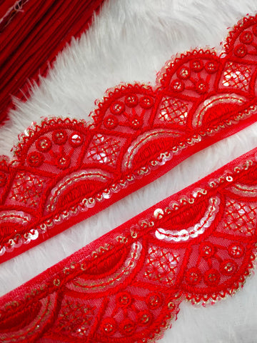 Red Fancy Threadwork Trim