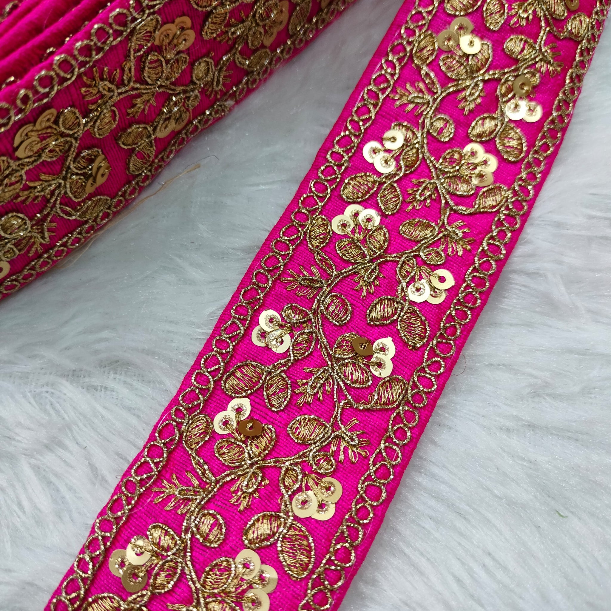 Pink Fancy Zari Embellished Trim