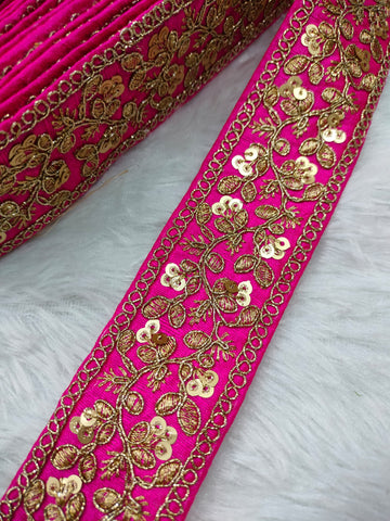 Pink Fancy Zari Embellished Trim