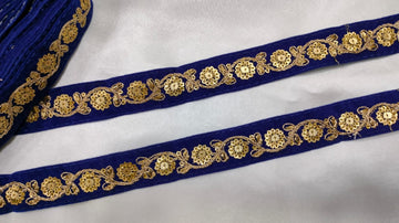 Royal Blue Fancy Sequin Work Trim