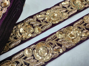 Purple Fancy Embellished Trim