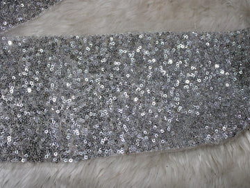 Silver Fancy Sequin Work Trim