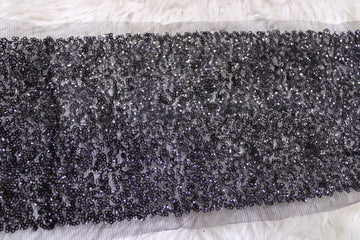 Black Fancy Sequin Work Trim