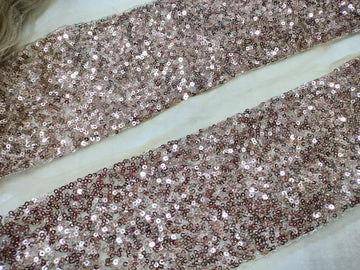 Rose Gold Fancy Sequin Work Trim