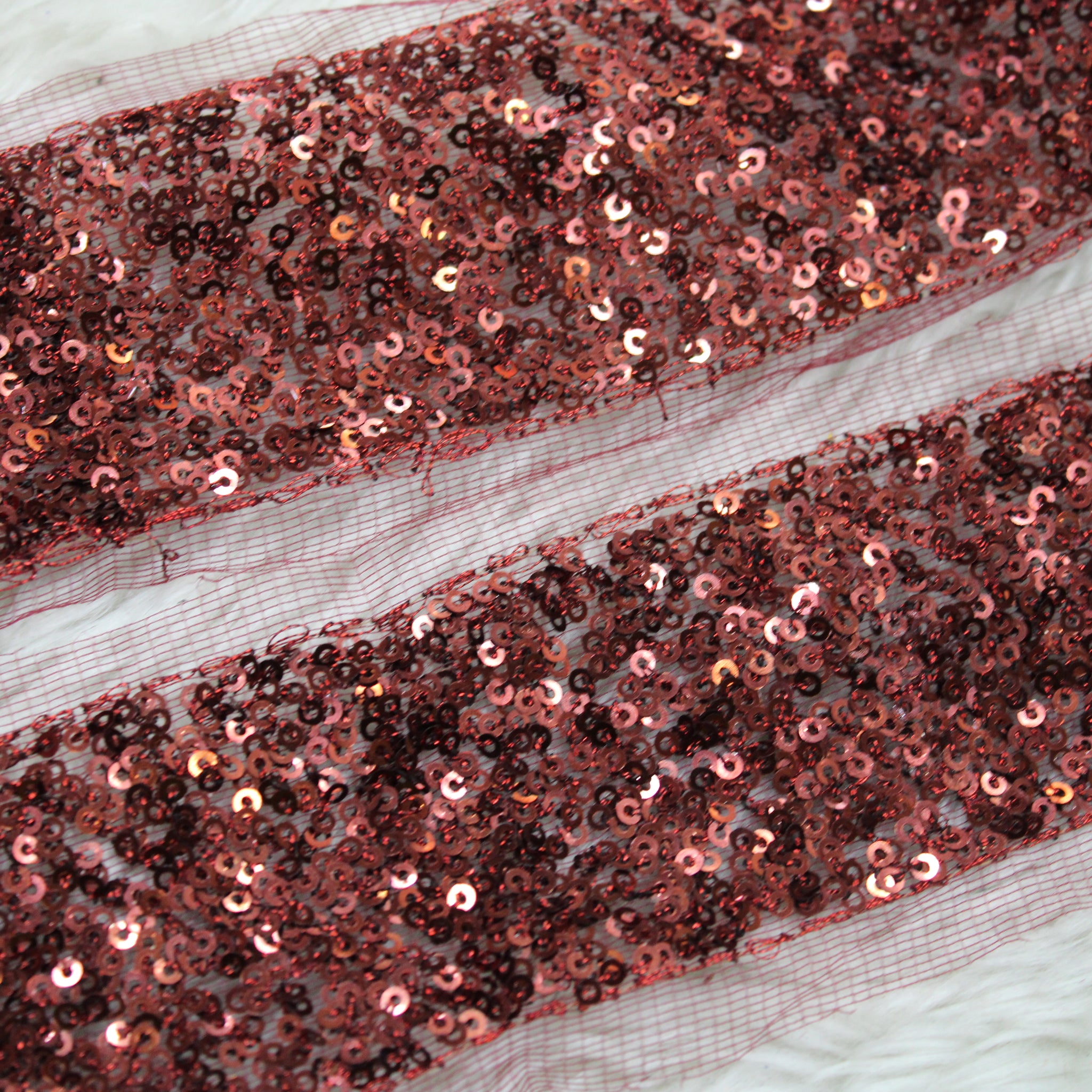 Red Fancy Sequin Work Trim