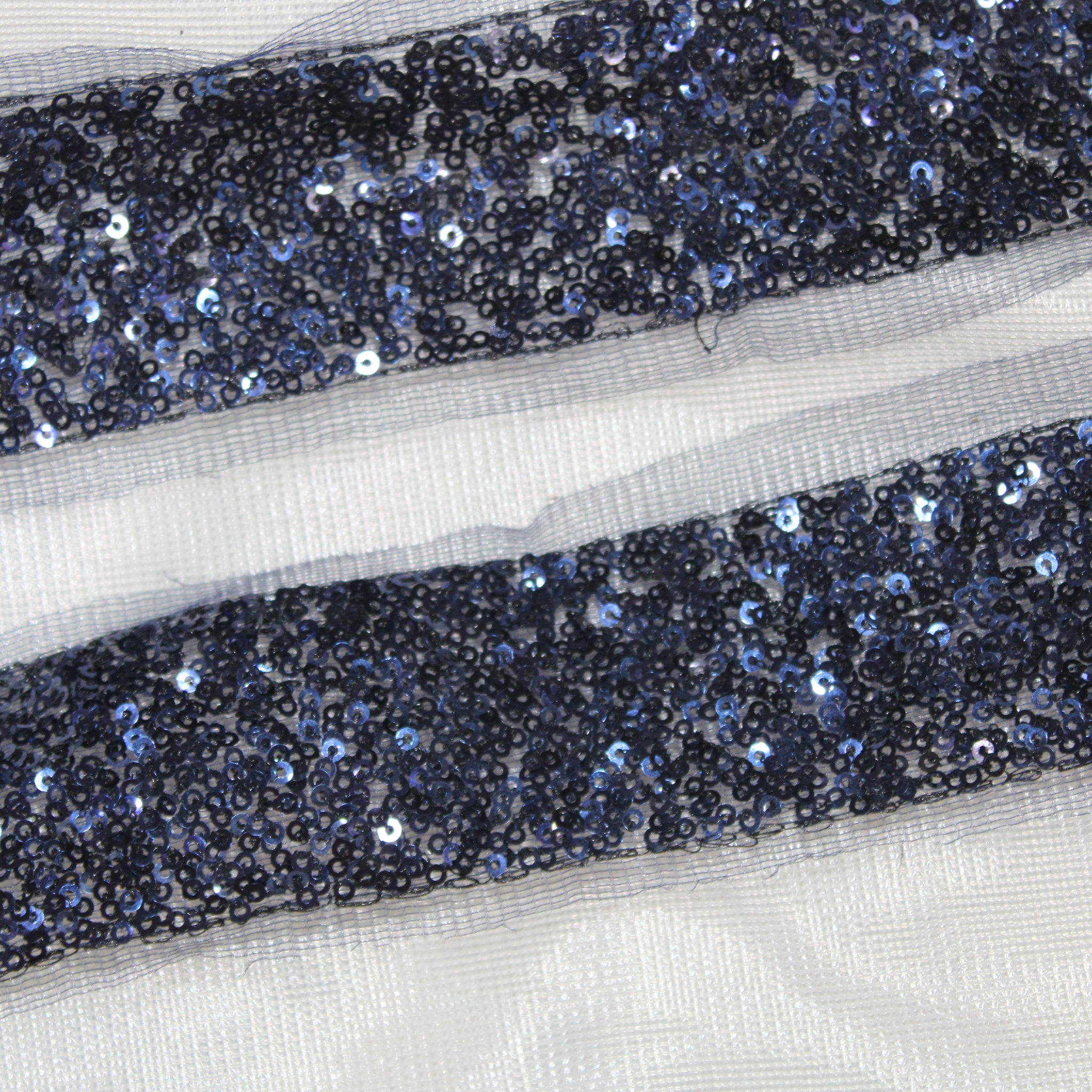 Navy Blue Fancy Sequin Work Trim