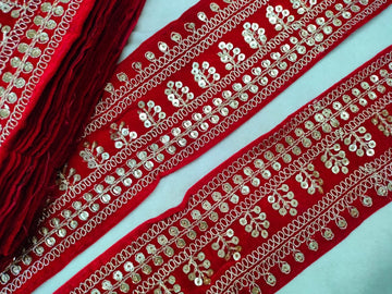 Red Fancy Embellished Trim