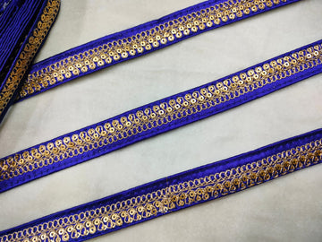 Royal Blue Fancy Sequin Work Trim