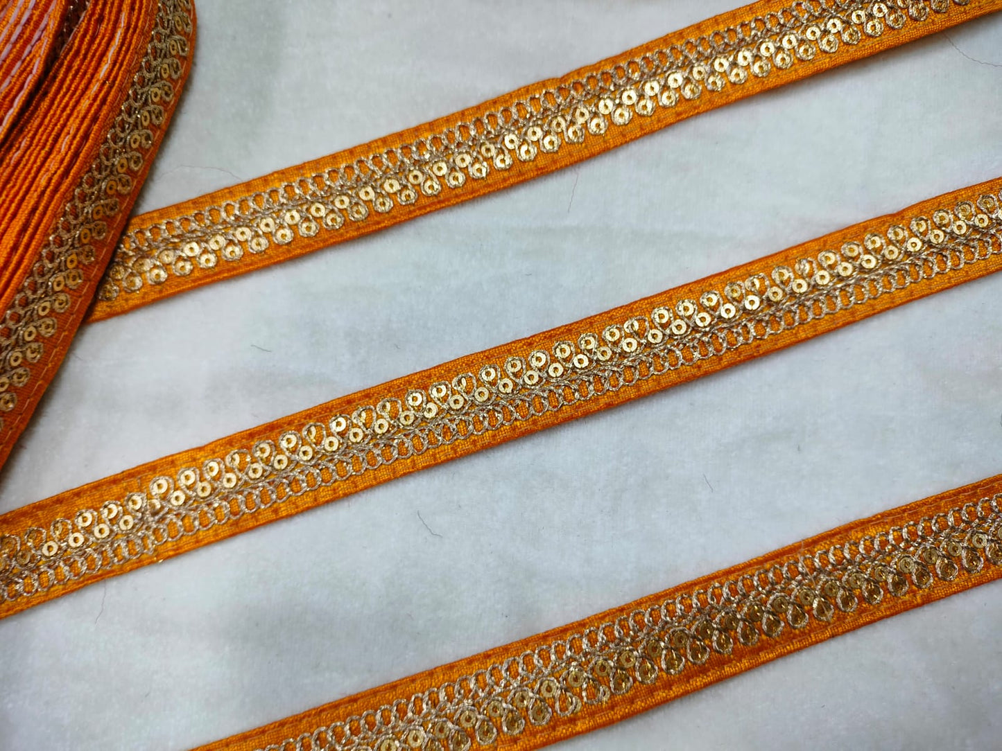 Yellow Fancy Sequin Work Trim