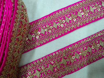 Pink Fancy Sequin Work Trim