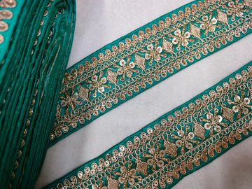 Rama Green Fancy Sequin Work Trim