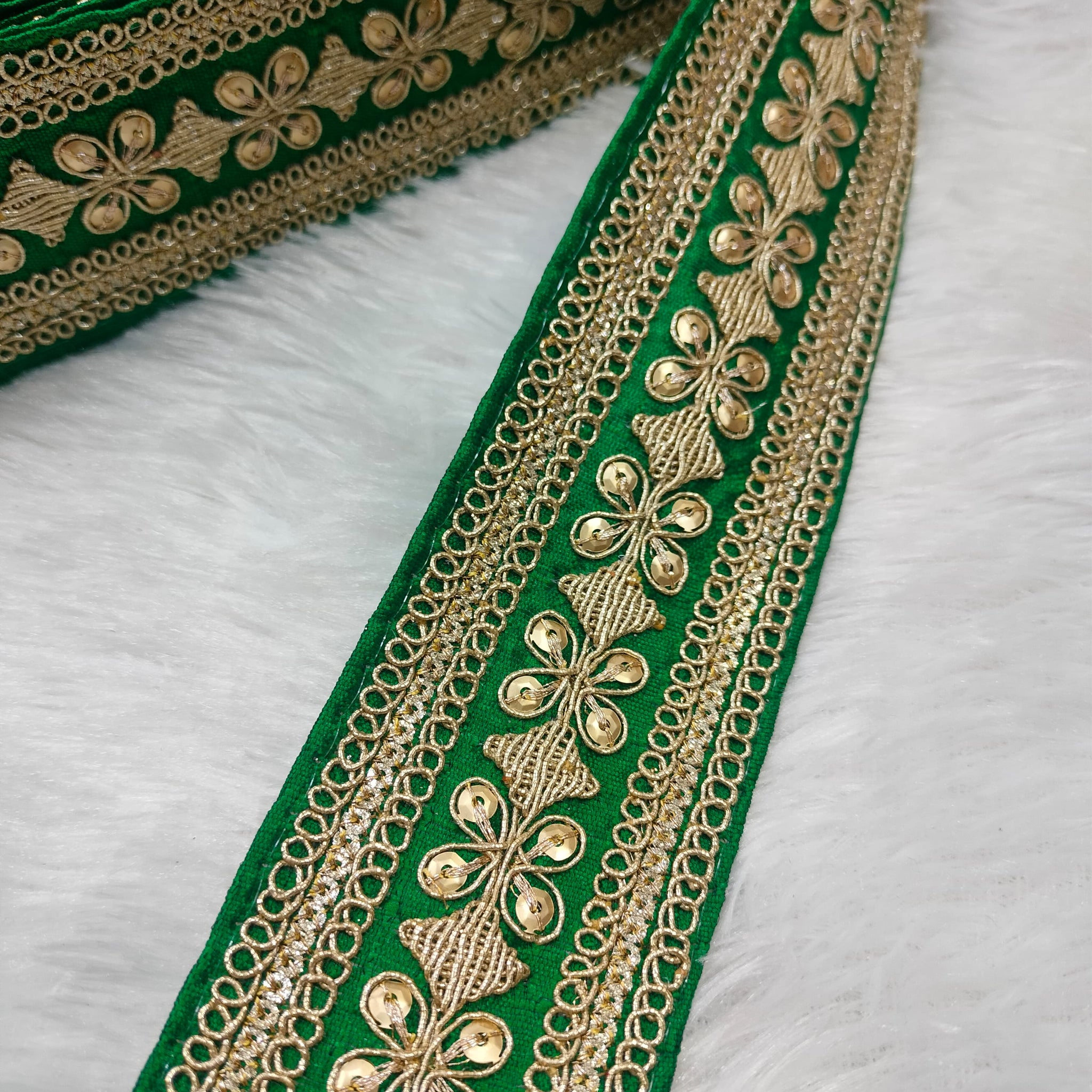 Green Fancy Embellished Trim