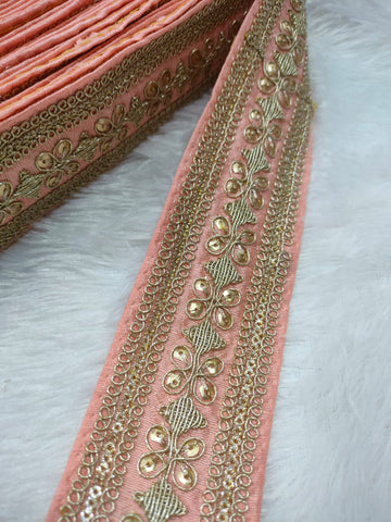 Peach Fancy Embellished Trim