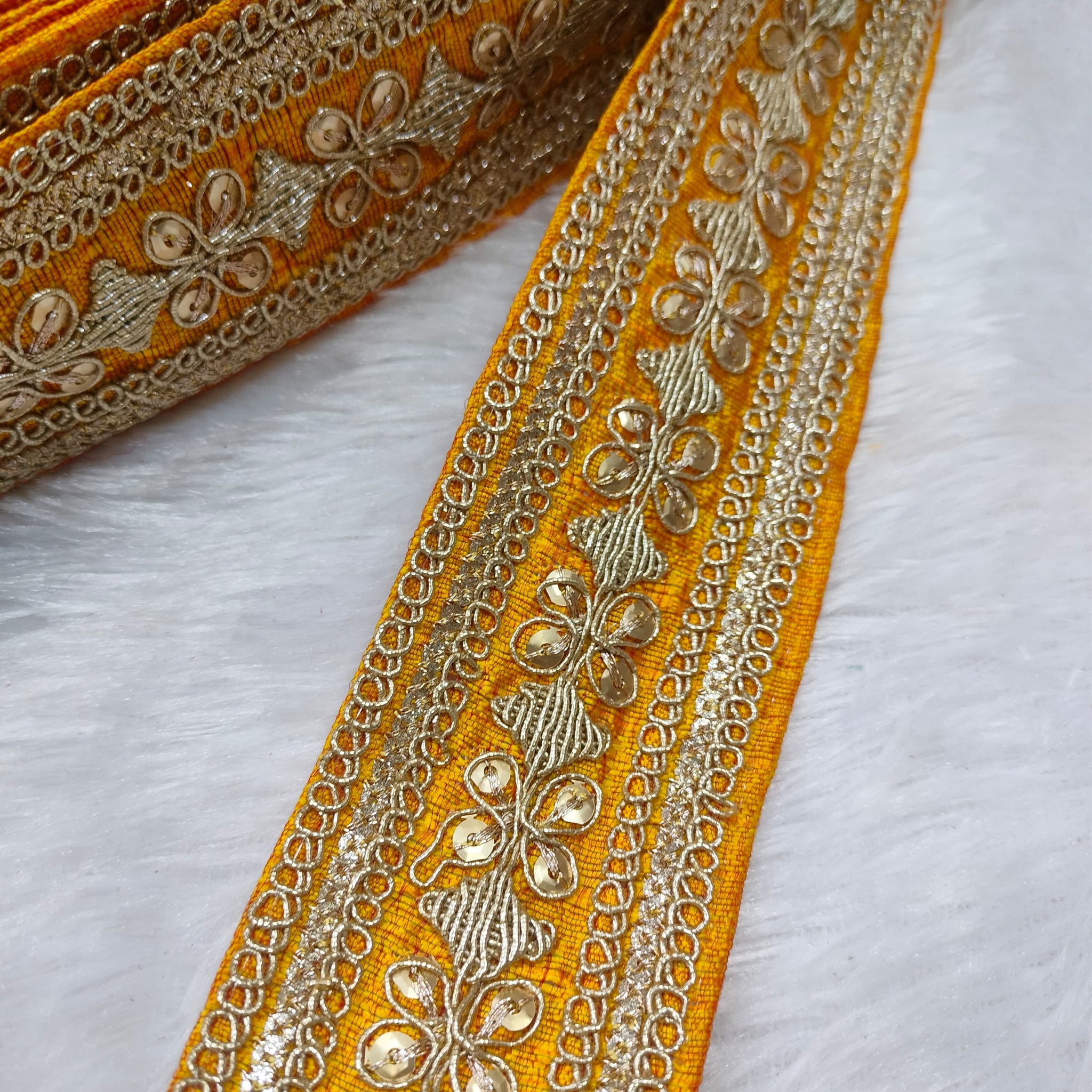 Yellow Fancy Embellished Trim