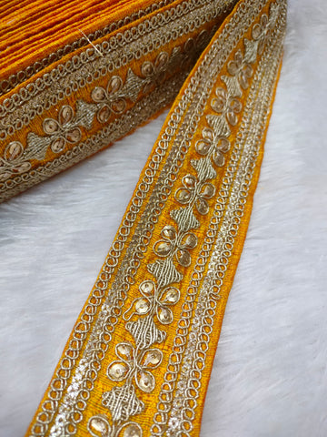 Yellow Fancy Embellished Trim