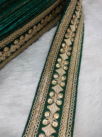 Dark Green Fancy Embellished Trim