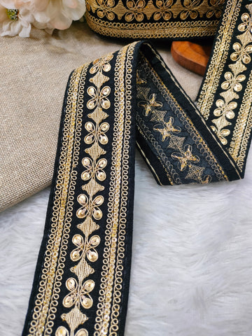 Black Fancy Embellished Trim