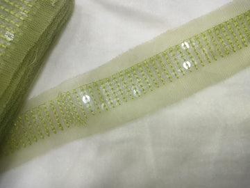 Green Fancy Sequin Work Trim