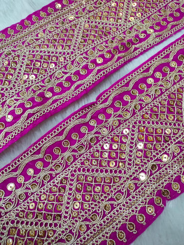 Dark Pink Fancy Embellished Trim