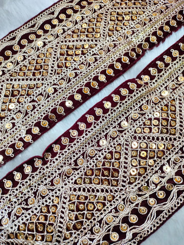 Maroon Fancy Embellished Trim