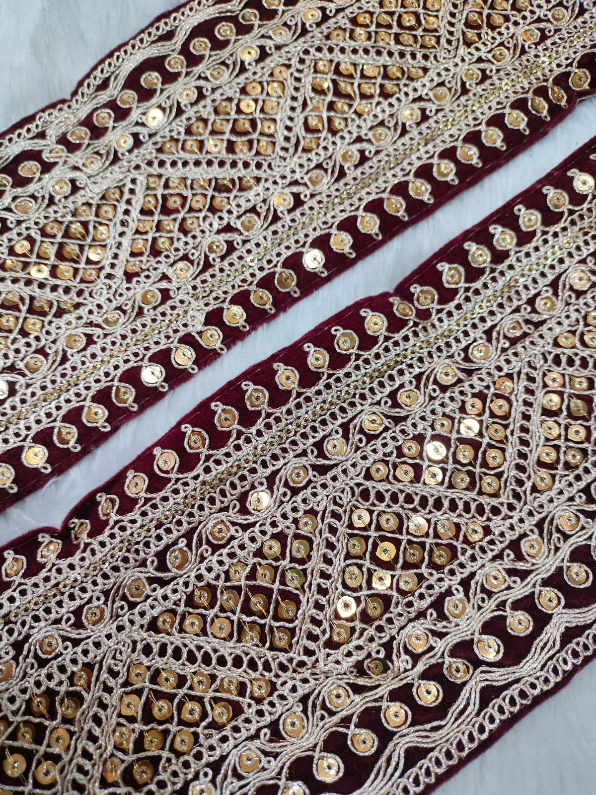 Maroon Fancy Embellished Trim