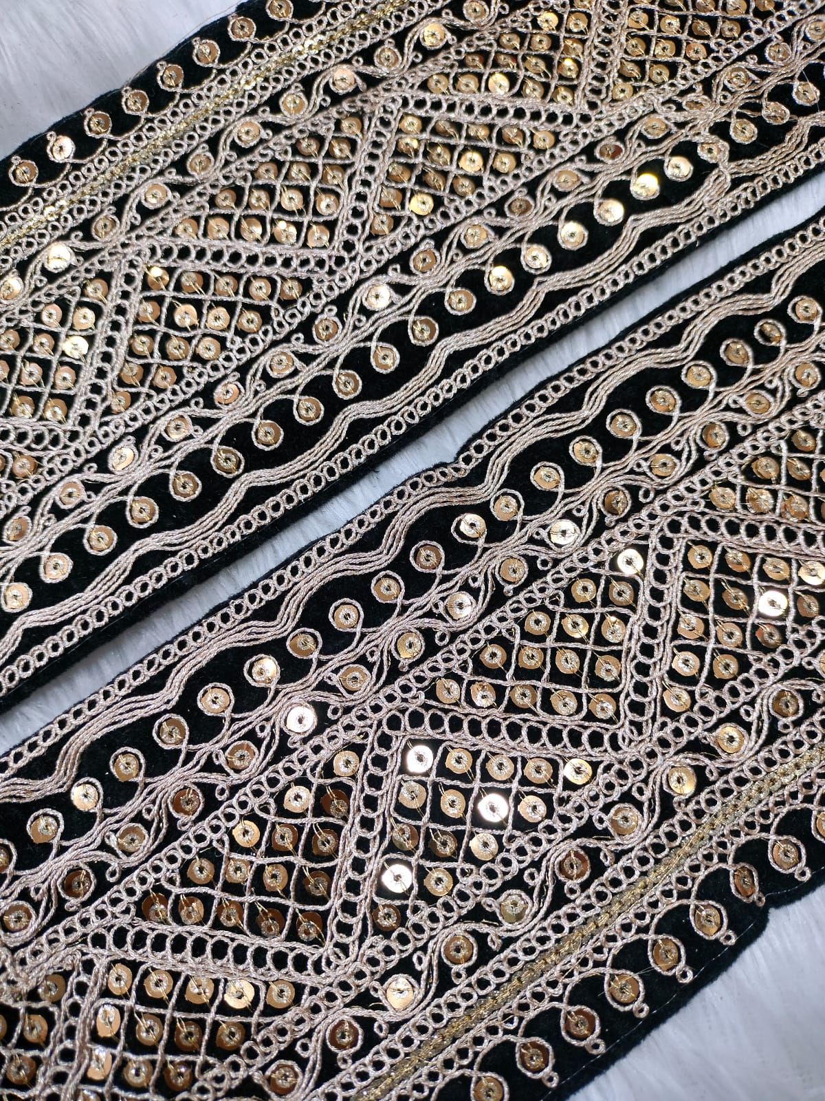 Black Fancy Embellished Trim