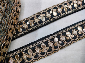 Black Fancy Embellished Trim